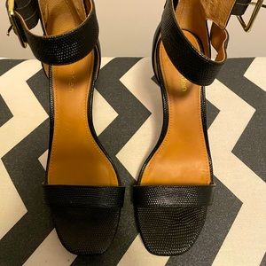 Black ankle strap heel